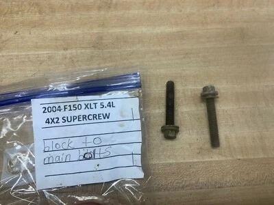 2004-2008 FORD F150  5.4L CRANKSHAFT MAIN CAP BOLTS THOUGH BLOCK    SET OF 2  - Image 1 of 4