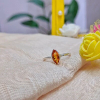 Belli Citrino Topazio Gemma 925 Argento Sterling Mano Anello Tutti Misura S-44 - Immagine 1 di 4