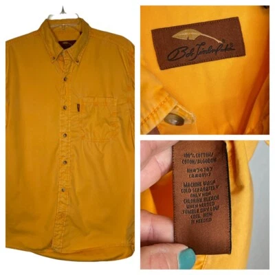 Bob Timberlake Short Sleeve Orange (Melon) Button Front Shirt Mens Mediium - Image 1 of 4
