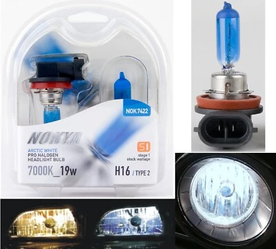 Nokya 7000K White H16 64219 Nok7422 19W Two Bulbs Fog Light Replacement Stock - Image 1 of 4