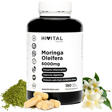 Moringa Oleifera 6000 mg. 180 cápsulas veganas para 6 meses de tratamiento.