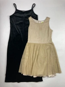 Lot of 2 Girl's 12 Gold Crazy 8 and Black My Michelle Dresses - Picture 1 of 7