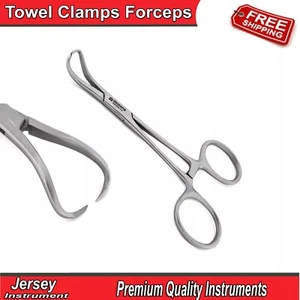 Surgical Backhaus Towel Clamp Locking Forceps 9cm Veterinary Instruments CE - Picture 1 of 4