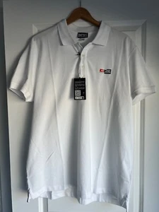 DIESEL T-Weet Split Polo Shirt Men's White Polo New with Tags $110 - Picture 1 of 7