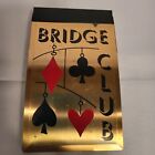 Vintage BRIDGE CLUB SCORE CARD NOTE PAD & METAL Case COVER Holder Card Game