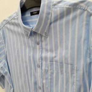 Camisa de vacaciones de manga corta azul 100 % algodón grande Cotton Traders para hombre PtP 24". - Imagen 1 de 9