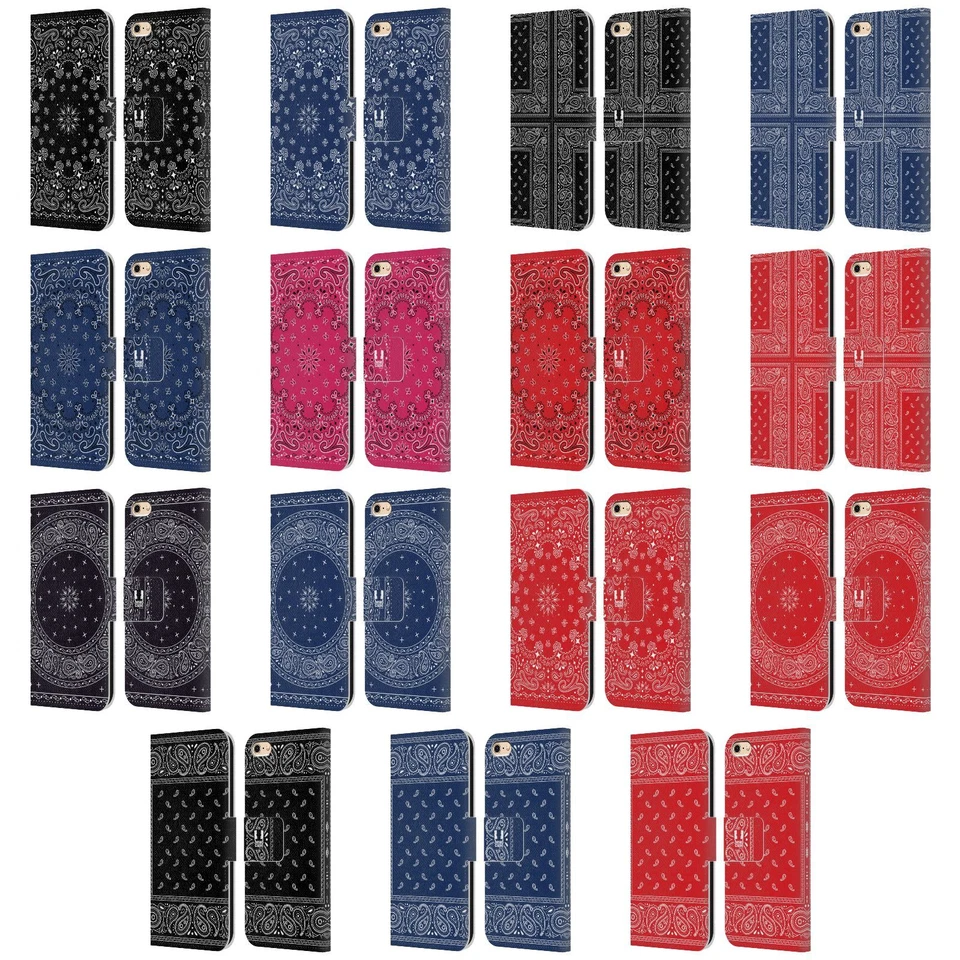 CLASSIC PAISLEY BANDANA LEATHER BOOK WALLET CASE FOR APPLE iPHONE 6 / iPHONE 6S - Image 1 of 4