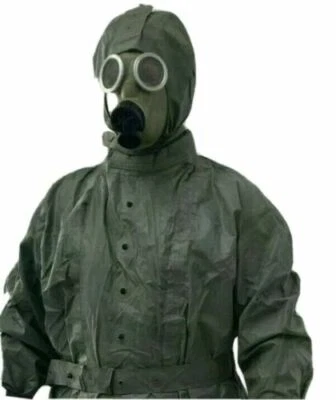 RADIATION NBC HAZMAT SUIT WITH SEALED GAS MASK NBC PROTECTION SET - Image 1 of 4
