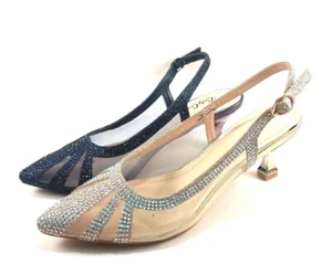 Lady Couture Macy Pointy Toe Low Heel Dressy Slingback Shoe Choose Sz/Color - Picture 1 of 26