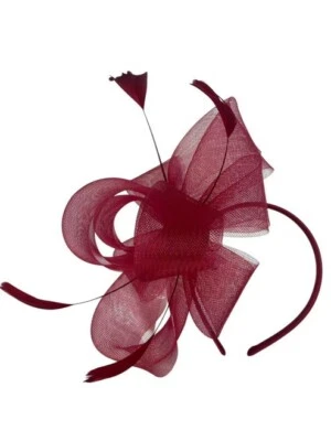 Ladies Net & Feather Looped Fascinator Wedding Races Prom On Clip And Headband - Image 1 of 4