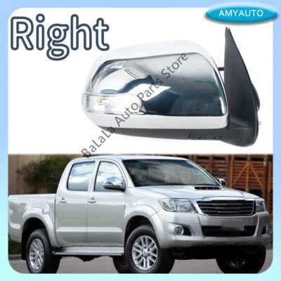 Espejo retrovisor derecho 1 pieza para Toyota Hilux 2008-2015 con luz de señal de giro 5 pines Foto 1 de 4