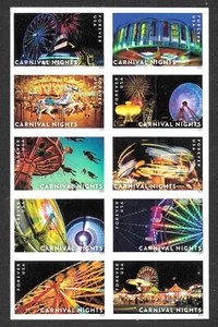 Scott #5864c IMPERFORATE (NO DIE-CUT) , Carnival Nights Block of 10, MNH - Picture 1 of 1