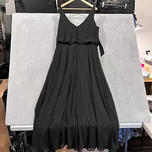 Morilee By Madeline Gardner Dress 22 Black Slit V Neck Bridesmaid NWT - Picture 1 of 13