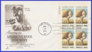 USA4 #1423 U/A ARTCRAFT FDC PB4 American Wool Industry - Picture 1 of 1