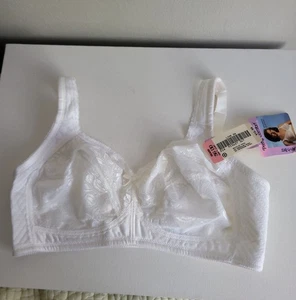 Vintage Sears Ah-h Bra Sz 36DD White Lace Unlined Wireless - Picture 1 of 7