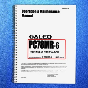KOMATSU PC78MR-6 Operation and Maintenance Manual - SPIRAL BOUND TOUGH COVERING - Imagen 1 de 12
