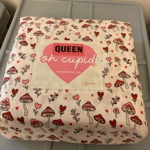 Neu Oh Amor Bettwäsche Set QUEEN Woodland Mushroom 4-teiliges Set, Polyester Bettwäsche - Bild 1 von 4