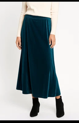 QVC Susan grave линия макси юбка - зеленый изумруд в бархате размер большой новый с Ярлыками Vinta - Изображение 1 из 4