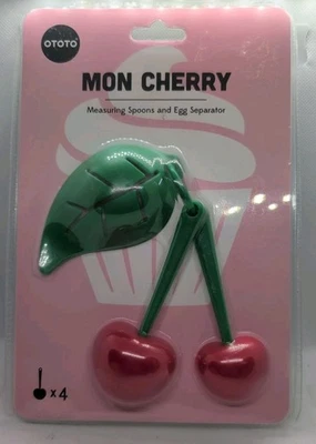 OTOTO Mon 樱桃量勺子和鸡蛋分离器 - 很棒的礼物 - 全新带标签 — 第 1/2 张图片