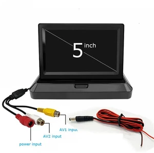 Bileeko 5'' Foldable Screen Car Rear View Reverse Monitor for Backup Camera DVD - Picture 1 of 19