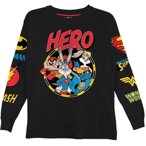 DC Comics Boys Superman Super Hero Long Sleeve T-Shirt, Looney Tunes for... - Picture 1 of 6