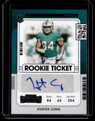 2021 Panini Contenders Rookie Ticket Auto Hunter Long #185 D - Image 1 of 2