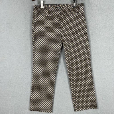 Pantalones J Crew City Fit Mujer Talla 2 Azul Amarillo Tobillo Recto Preppy Cremallera Elastizados Foto 1 de 4