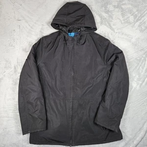 Vintage GAP Jacket Mens Large Black Hooded Quilted Lined Full Zip Pockets 2000 - Picture 1 of 11