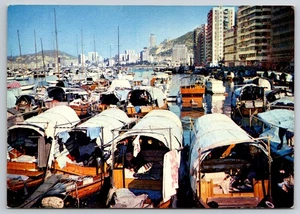 Taifun Shelter, Aberdeen Hafen, Hongkong Postkarte - Bild 1 von 2