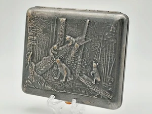 Zigarettenetui Morgen im Kiefernwald Vintage Rauchbox Bären Tobacciana UdSSR - Bild 1 von 12