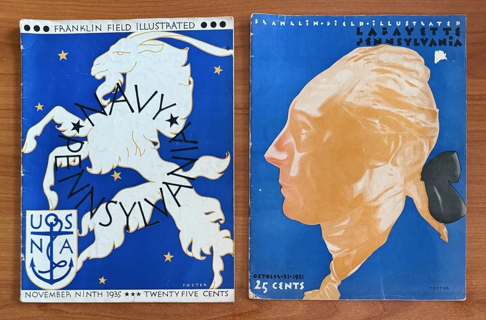 Lot of 2 - 1931 & 1935 NCAA PENN vs NAVY & LAFAYETTE FOOTBALL PROGRAMS - Image 1 of 1