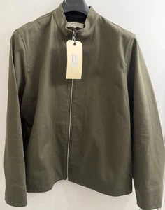 NEW Rag & Bone Agnes Olive Cotton Zip Up Shirt Jacket Sz XL NWT $350 Made In USA - Picture 1 of 3