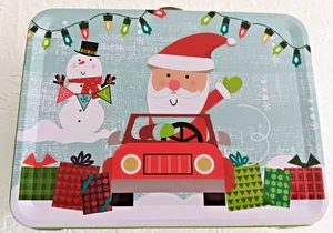 BRANDNEUE URLAUB Dose mit Weihnachtsmann, 5,5" x 4,25" x 2,5" Mini Lunchbox - Bild 1 von 3