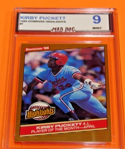 KIRBY PUCKETT****1986 DONRUSS DESTACADO***COMO NUEVO 9***GEMELOS***Perro Loco GRADUADO - Imagen 1 de 1