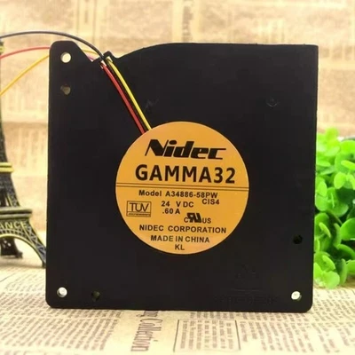 Original GAMMA32  12032 12cm DC24V 0.60A 3-Wire Blower Cooling Fan A34886-58PW - Image 1 of 2