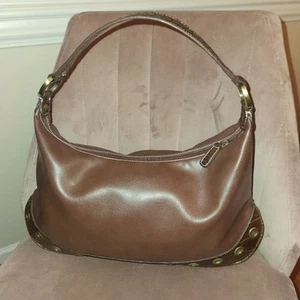 Tommy Hilfiger Soho soft hobo brown leather Bag Croc Detail - Picture 1 of 9