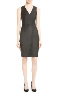 TED BAKER V-neck smart tailored pencil shift suit dress midi work interview 1 8 - Picture 1 of 7
