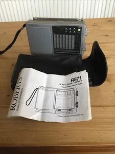 Roberts R-871 In Silver 15 Band FMSW1-12MWLW Travel Alarm World Radio TESTED - Picture 1 of 12