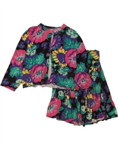 VINTAGE Womens 2 Piece Skirt Set EU 34/36 Small W28 Multicoloured Floral DJ19 - Picture 1 of 6