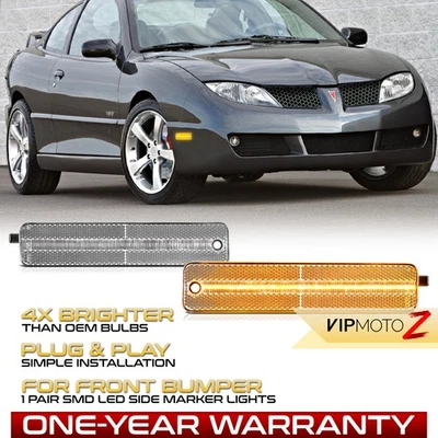 LED Strip Front Side Marker Lights Lamps For 2000-2005 Pontiac Sunfire Pair Set - Image 1 of 4