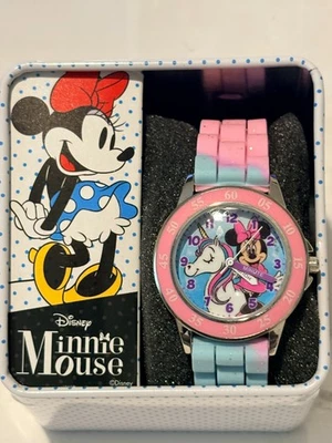 Disney Minnie Mouse  Kids' MN1104 Watch with Tie Dye Rubber Band Brand New - Image 1 of 4