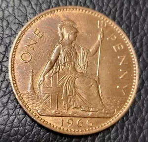 1966 Great Britain One Penny Coin - Picture 1 of 2