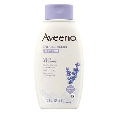 Aveeno Stress Relief Body Wash 12 Fl Oz Lavender Chamomile Soothing Cleanser - Image 1 of 4