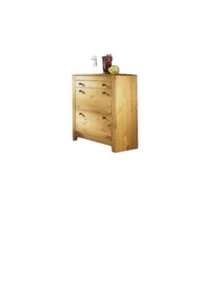 Schuhschrank Kiefer massiv gelaugt geölt Landhausstil Holz mit Schublade - Bild 1 von 3