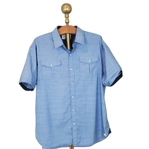 Free Planet Button Shirt - XXL - Blue Button up  - Short Sleeve - Picture 1 of 12