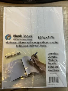 LOT OF 4 Ashley Hardcover Blank Book 8.5" x 11" White 28 Pages Art materials - Picture 1 of 1