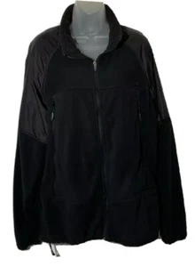 Timberland Herren Fleecejacke schwarz durchgehender Reißverschluss gefüttert Kordelzug Medium Gorpcore - Bild 1 von 8