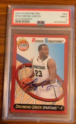 Autógrafo retro Fleer 2012/13 #63 Draymond Green Golden State Warriors PSA 9 Foto 1 de 2