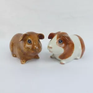 2 x Wachtel Keramik Keramik Meerschweinchen Holländer braun Ornament Figur 5 Zoll - Bild 1 von 13