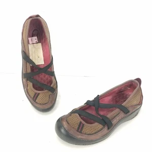Clarks Privo Brown Leather Mary Jane Flats Loafer Shoes Strappy Size 6.5 M 76725 - Picture 1 of 7